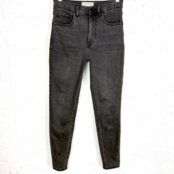 Everlane Womens High Rise Skinny Denim Jeans Zip Fly Washed Black Size 28 Tall - Picture 3 of 10